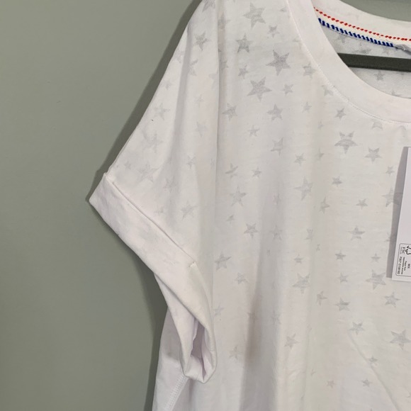 NEW Jane + Delancy White Star Print Oversized T Shirt Top Women's Plus Size 2X - Picture 3 of 11